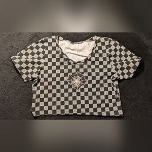 Xl Spider Checker Crop Top